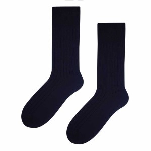 classic cotton socks dark navy blue